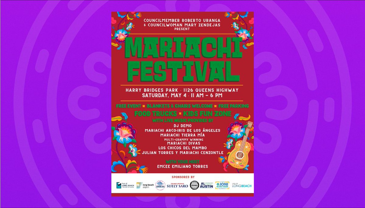 Join us at the Mariachi Festival on Saturday, May 4th at Harry Bridges Park in Long Beach for a day of music and fun! It's free to attend, with complimentary parking available. We'll be performing at 11 a.m. #LGBT #QueerMariachi #longbeach