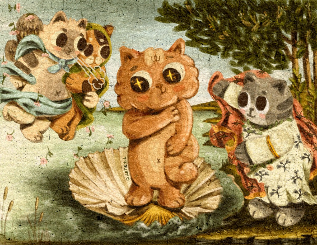 artcyll's tweet image. The Birth of… Meow-nus……