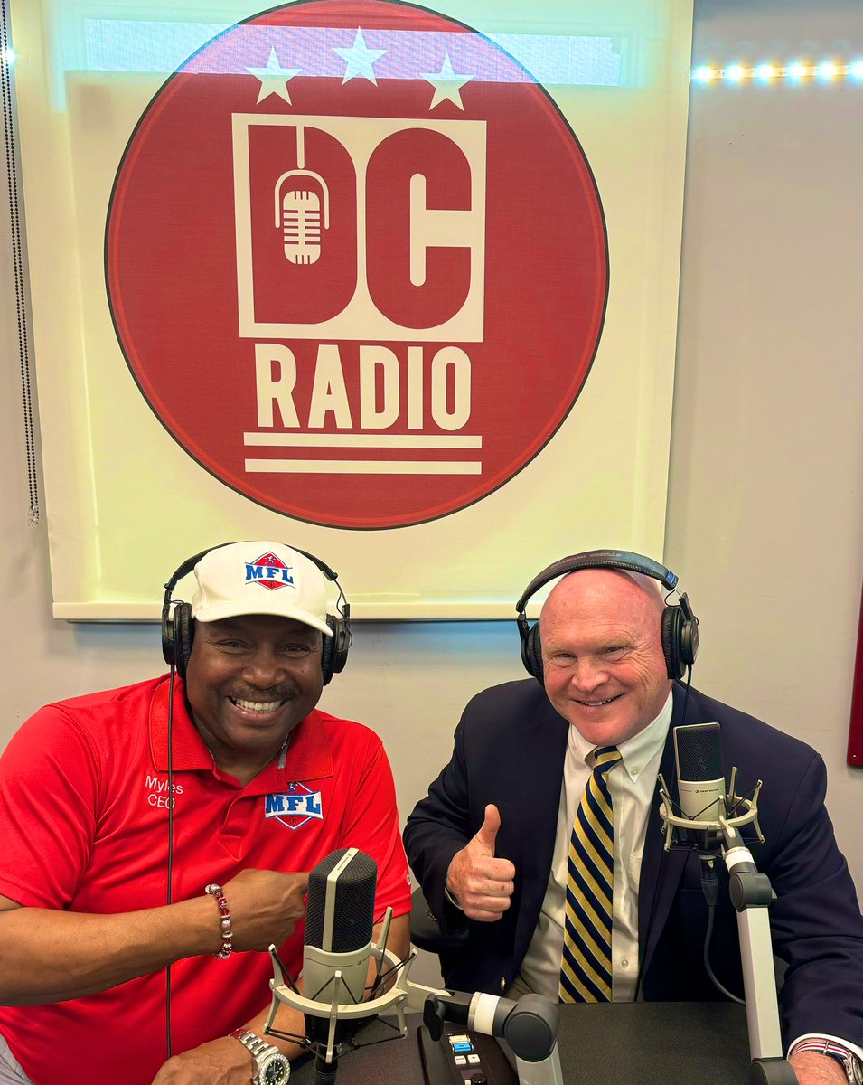 Thanks to Dr. Richard Myles, former @Patriots 🏈 for inviting me to join him @DCRadiohd for his weekly show “Inside The MFL”.  @mflexperience  @FitnessGov @warriorgames @ArmyNavyGame @PressClubDC