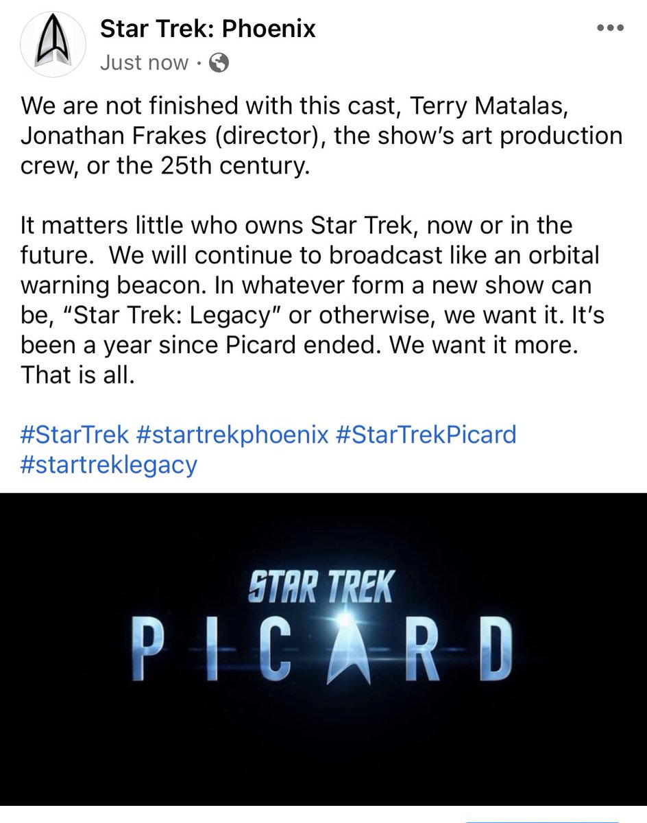 So nice to have the group back so I can post stuff like this. #StarTrekPicard #StarTrekLegacy