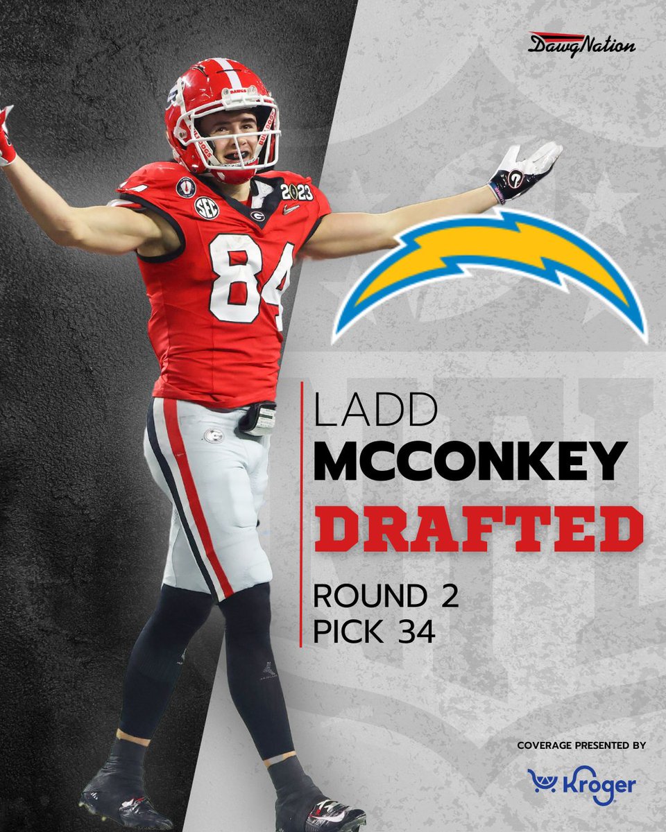 Ladd McConkey is now the highest-drafted wide receiver of the Kirby Smart era: dawgnation.com/football/ladd-…