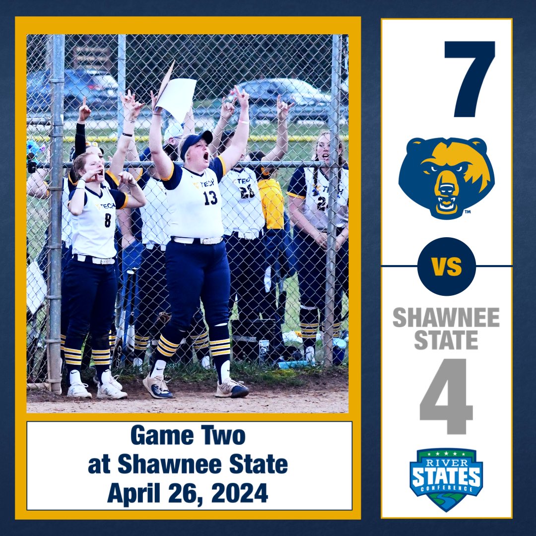 WVU Tech Athletics (@wvutechsports) on Twitter photo <a href="/WVUTECHSOFTBALL/">Golden Bear Softball</a> took game two of a conference doubleheader from Shawnee State 7-4 Friday. WVU Tech garnered 12 hits and seven RBI in the victory. <a href="/WVUTECHSOFTBALL/">Golden Bear Softball</a> took game two of a conference doubleheader from Shawnee State 7-4 Friday. WVU Tech garnered 12 hits and seven RBI in the victory.