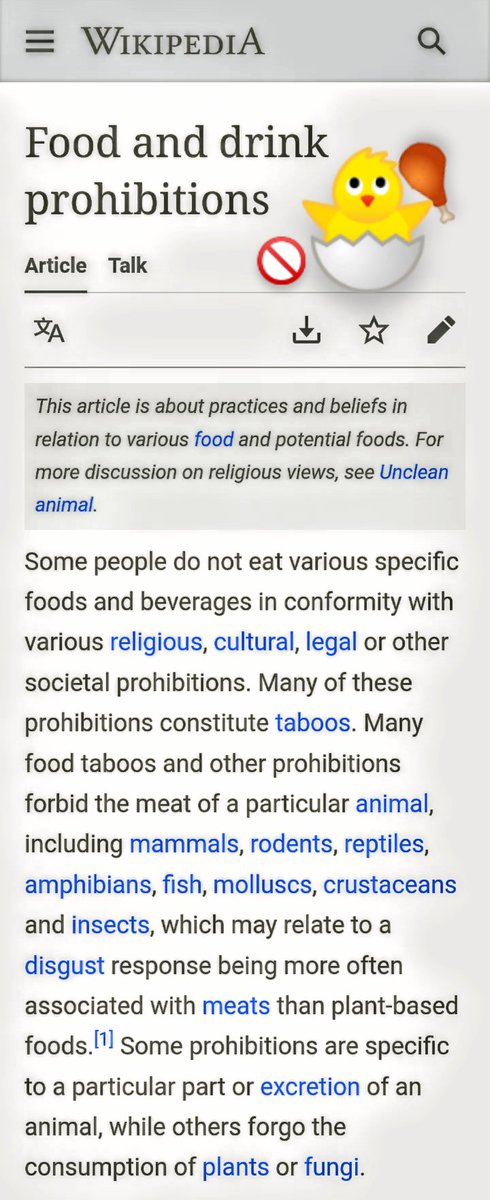 HThomasBow75507's tweet image. SOME FOOD PROHIBITIONS ARE DEFINED AS RULES #codified by religion or otherwise re what foods&amp;lt;or combinations&amp;gt;may not be eaten &amp;amp; how animals are slaughtered/prepared. Origins of prohibitions are varied; some thought to be a resulting health consideration or other practical reason.