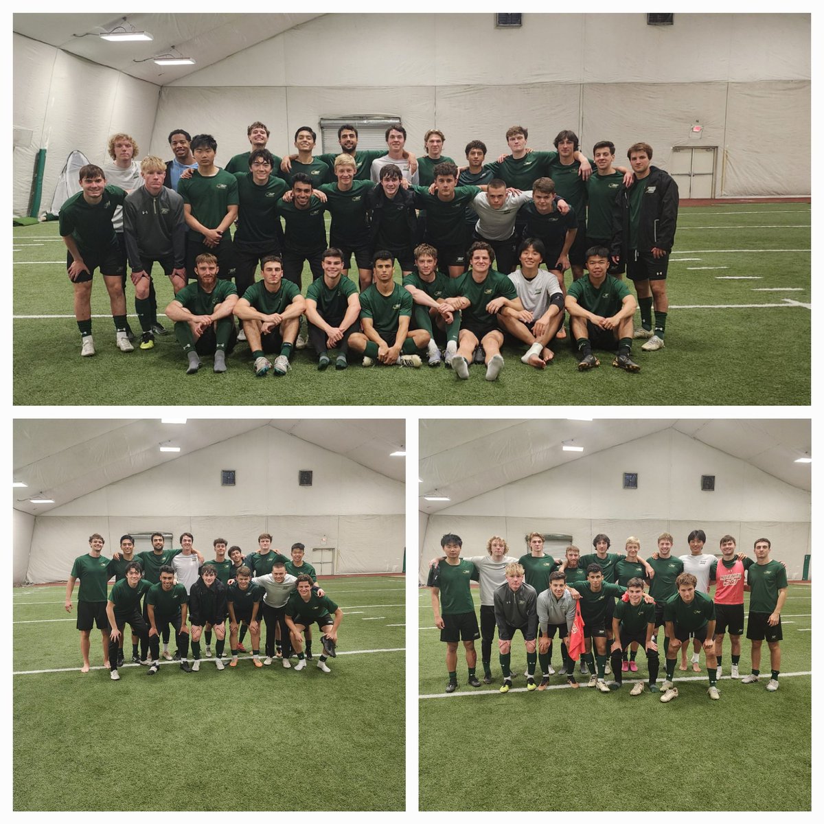 Weather wasn't nice, lucky to have a dome to go into.Great last practice of Spring before tomorrow's last Spring game at home at 12pm followed by Alumni game. Here we have team photo, lower left Tournament Champions, lower Right Regular season Champions! #minerpride #itsaWEthing