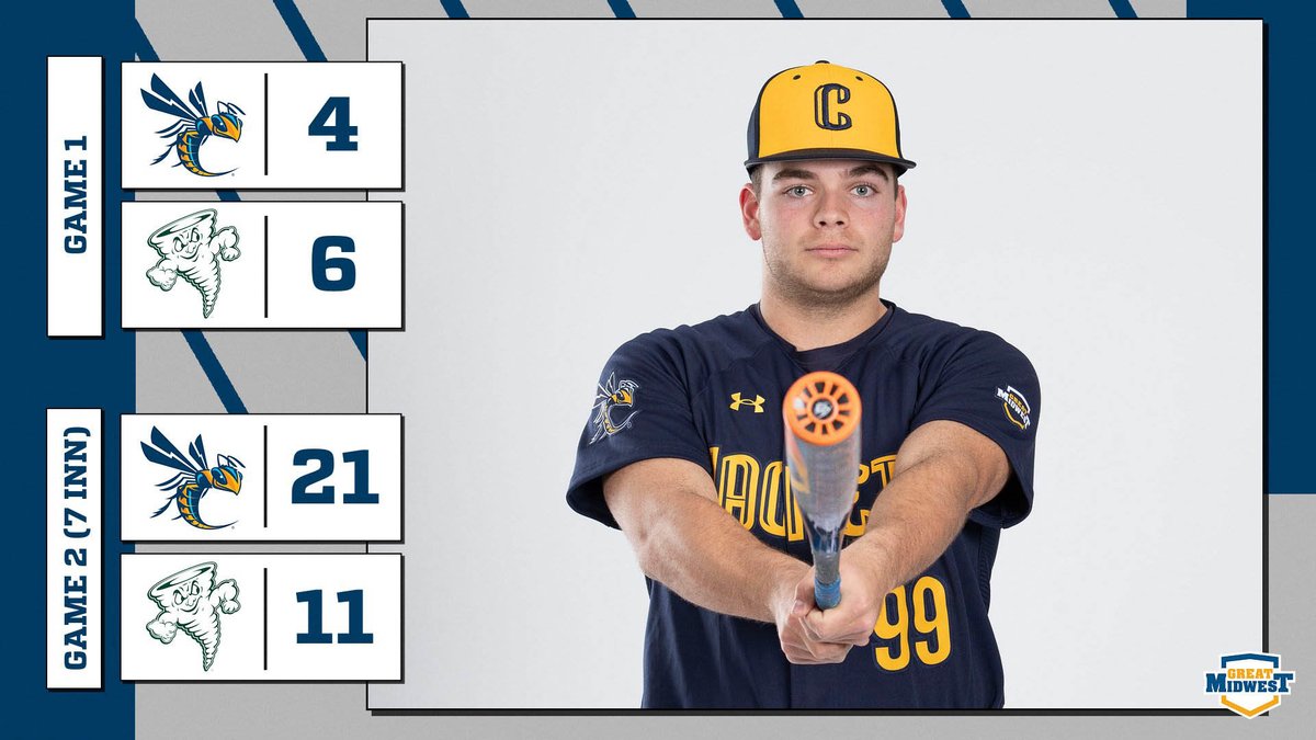 BSB FINAL - @CUJacketsBase earns split of @GreatMidwestAC DH at Lake Erie with 21-11 verdict in Game 2 as rookie @boston_torres99 📷blasts grand slams in 3rd and 7th innings - goes 4-for-4 with 11 RBI! #CUJackets (13-32, 9-19 G-MAC) host KY Wesleyan on #SeniorDay on Thur., May 2.