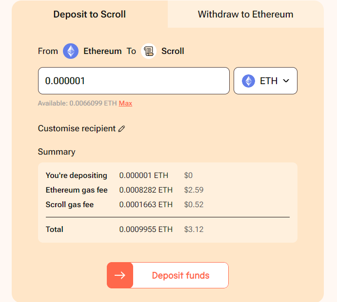 #Scroll da #airdrop kasanlar kaçırmasın. #ETH ağında gwei 5 şuan. Scroll ağına ETH atma maliyeti ise 3 dolar, bulunmaz nimet.

Scroll ağına güncelleme gelince fee ler çok düşecek O zaman hacim kasarız ancak şimdiden köprüyü kullanalım.