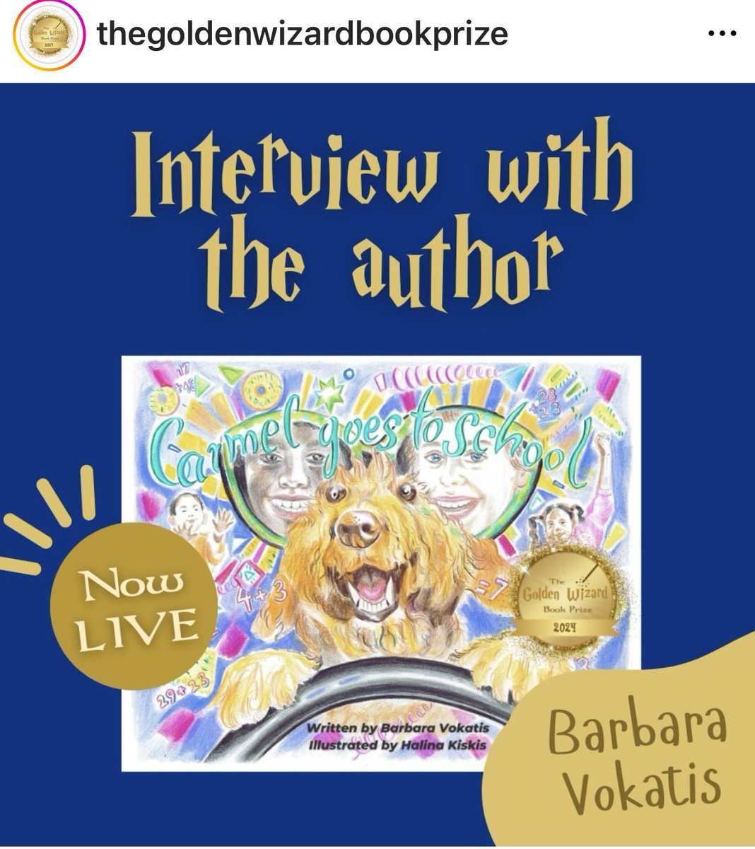 We have to post about this interview again because we are so proud! Thank you, The Golden Wizard Book Prize! Interview can be accessed here or in the first link in my bio: thegoldenwizardbookprize.com/post/interview… #childrensbook #dogbooks #therapydog