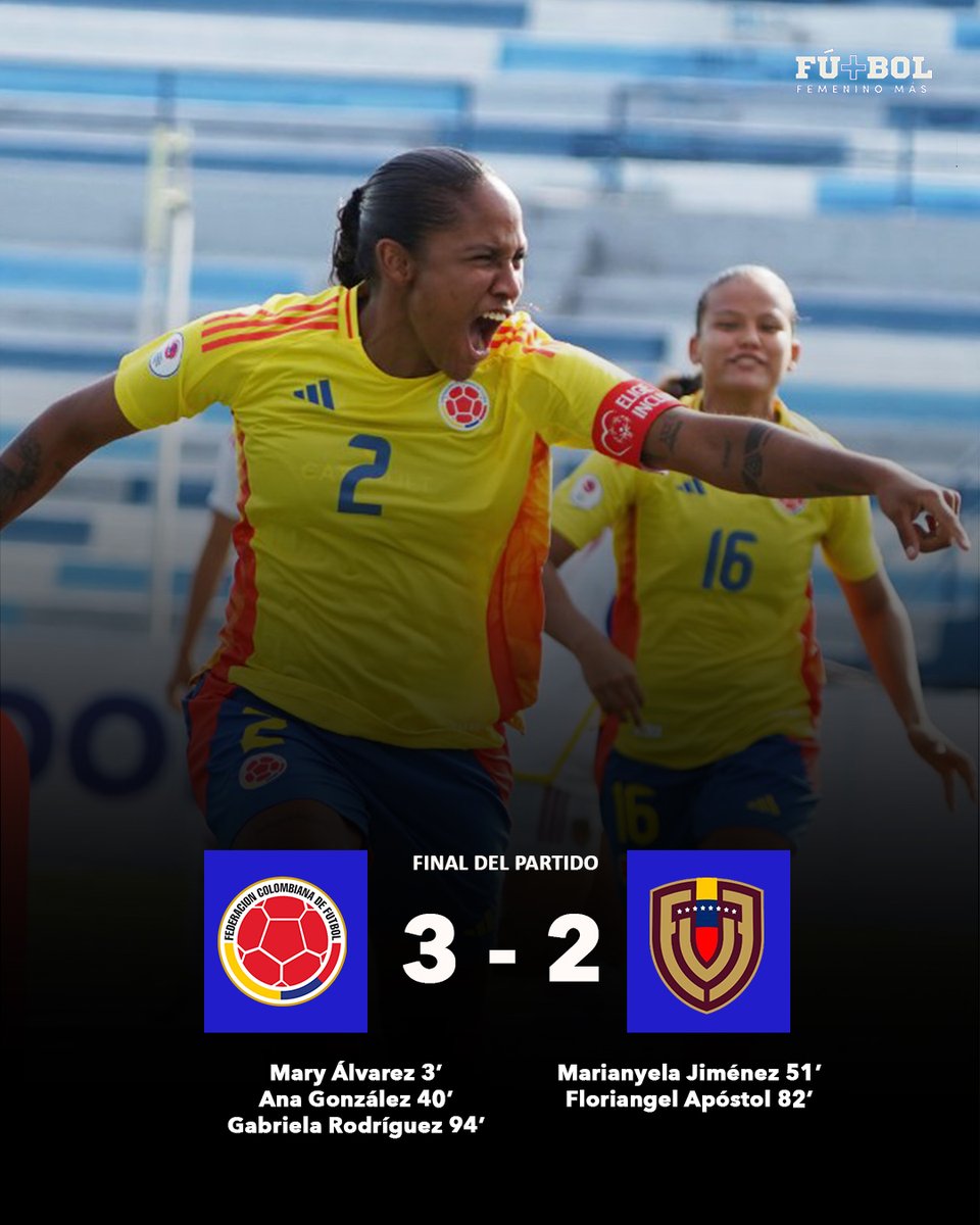 ¡LO GANÓ EN LA ÚLTIMA JUGADA! 🙀⚽️😉

Colombia en el epílogo del partido venció a Venezuela por la fecha 2 de la fase final y sigue invicta en el #Sub20Fem 

Las cafeteras son líderes momentáneas con 6 puntos, mientras la vinotinto todavía no suma puntos. 

#VivimosTuPasión