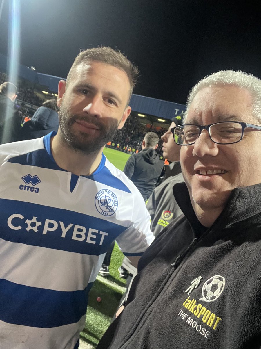 Great catching up with ⁦@QPR⁩ defender ⁦@SteveCook28⁩ ⁦after the R’s secured safety tonight, congratulations my friend