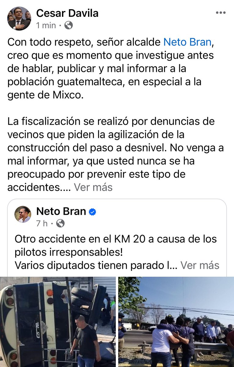 Que falta de profesionalismo de este alcalde @netobran mal informar a la población de Mixco y culpar a los diputados por ir a fiscalizar un trabajo inconcluso, seriedad por favor. Los mixqueños, merecen respeto.