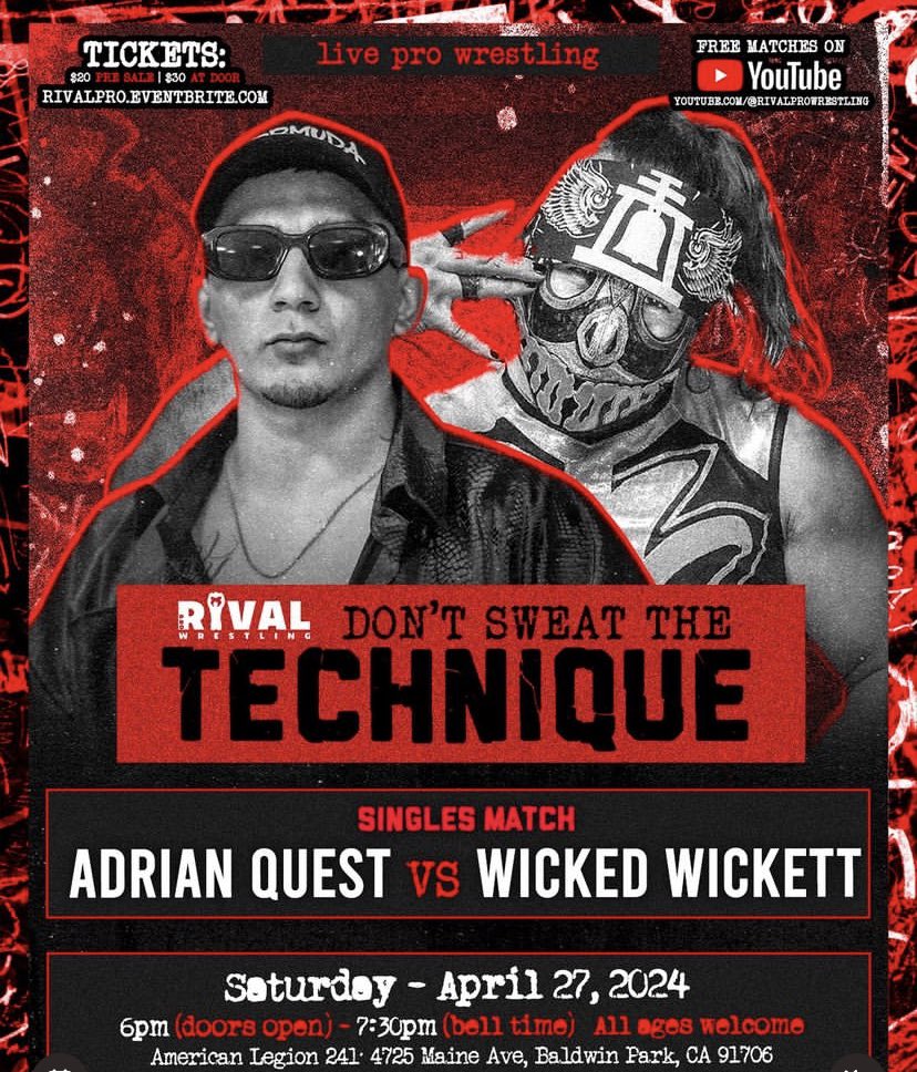 Tomorrow Night! @RivalPro_ Come through and watch me give this foo an ass beating and pound a beer 🍺 eventbrite.com/o/rival-pro-wr…