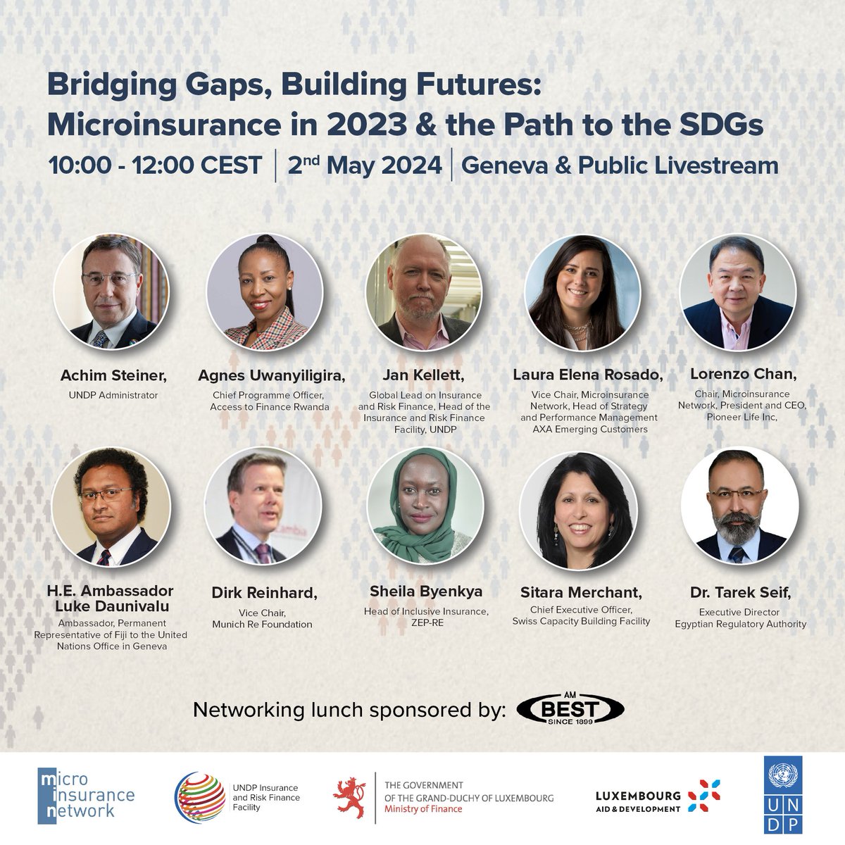 SAVE THE DATE: Join @LukeDaunivalu @BichlerMarc @JanKellett, guests & me for the launch of 2023 Landscape of Microinsurance report to discuss inclusive insurance for the world's most vulnerable. Time: Thurs, 2 May from 10:00 CEST - 4:00 AM EST RSVP: go.undp.org/Z4Z