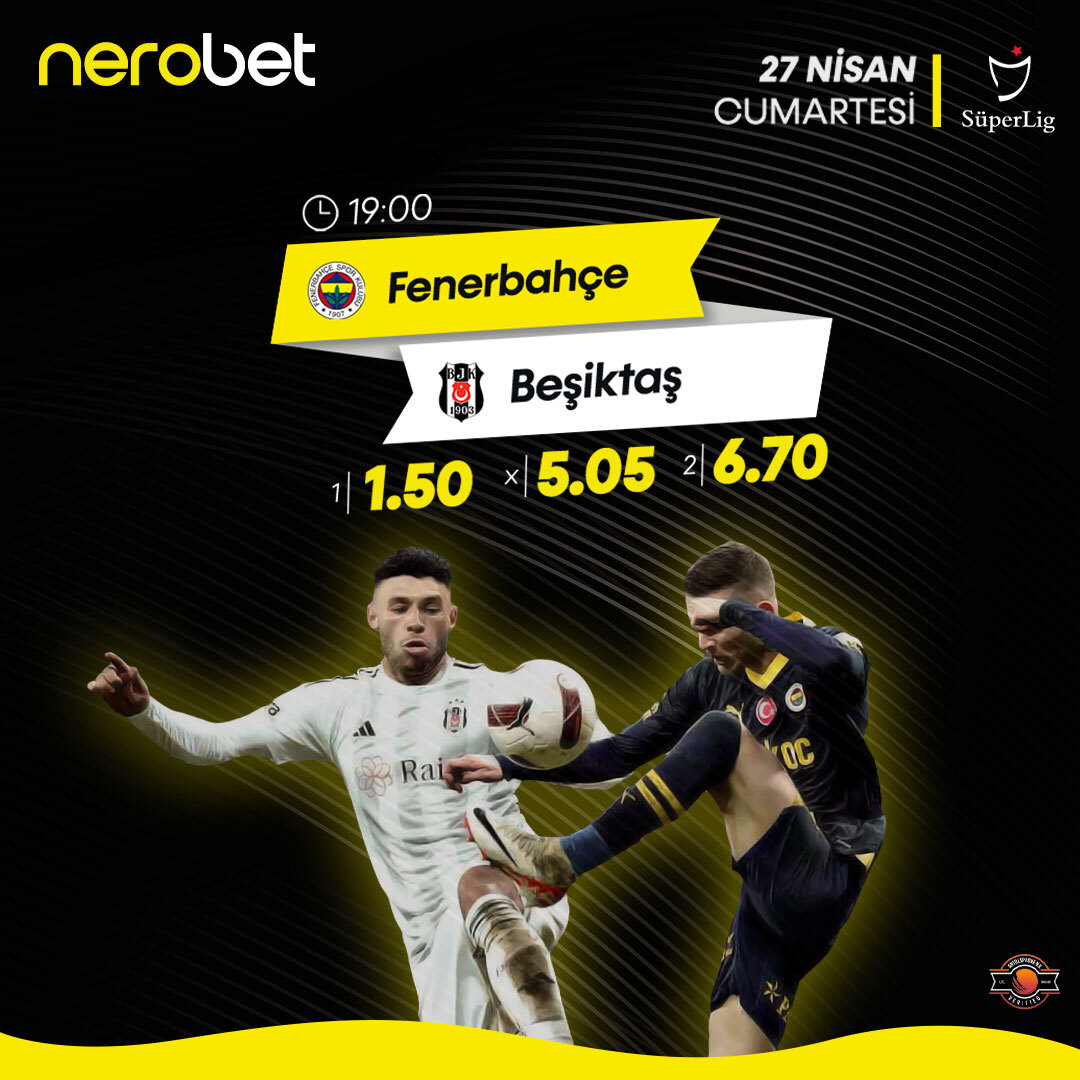 Fenerbahçe-Beşiktaş derbilerinin şifresi ilk gol😎 Sizce ilk golü kim atar❔ nerobet güncel giriş adresi🔗t2m.io/NRTW Tek maça 50 Bin₺ oynama imkanı🥳 #promotion #nerobet #guencelgiris #süperlig #fbvsbjk