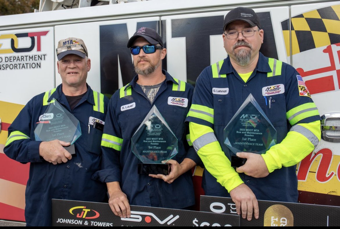 @mtamaryland Bus Roadeo winning Professional Bus Operator and Maintenance Team are headed to Portland Oregon to compete against the best of the best at the International Bus Roadeo this week. #APTAmobility24 #MarylandPride