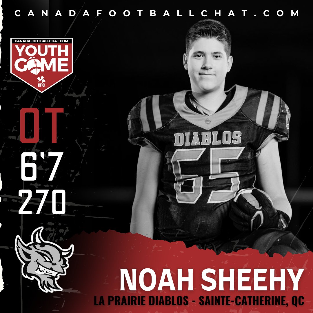 #CFCYOUTHGAME SPOTLIGHT 💯

👤 OT Noah Sheehy
🎓 Class 2027
🏫 Timoniers
📍Sainte-Catherine, QC

CFC YOUTH GAME ➡️ t.ly/kanhh