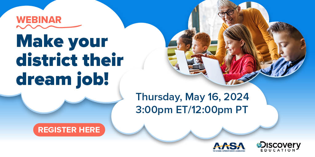 Struggling to retain top talent? Learn how in our webinar: 'Make Your District Their Dream Job' on May 16 at 3 PM ET. Gain insights from district leaders on creating supportive work environments. Register now: aasa-org.zoom.us/webinar/regist…