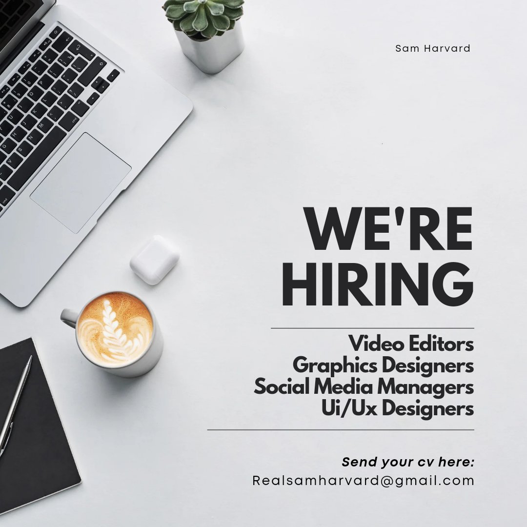Send in your CV to realsamharvard@gmail.com