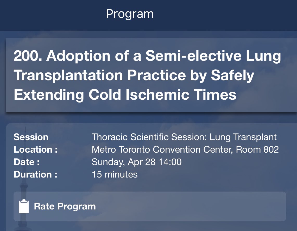 Excited to be headed to Toronto for #AATS2024 and excited to present our data on adoption of a semi-elective lung transplant program @UPMC_CTSurgery. @rdeitz_md