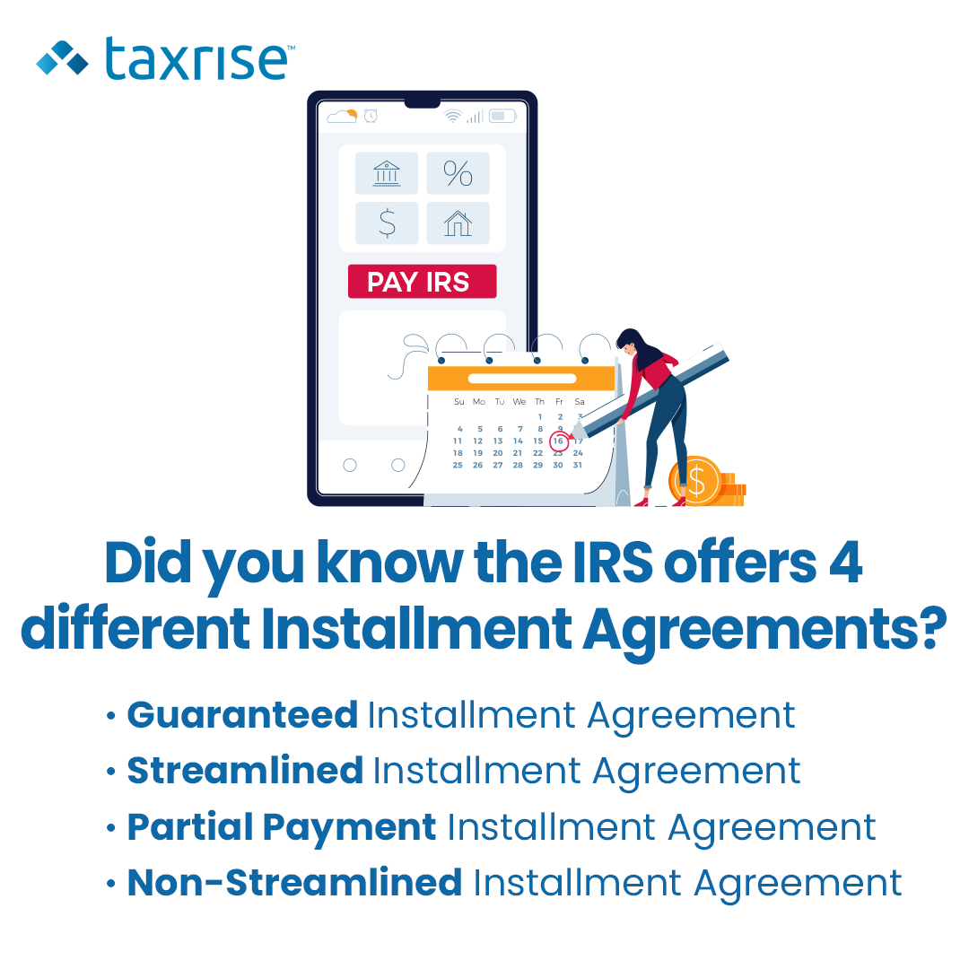 TaxRise's tweet image. 💡Did you know that there are different types of Installment Agreements you can qualify for? 
⁠
👇️ Click the link below to see which Installment Agreement best suits your financial situation.⁠

taxrise.com/lp/406/qualify…

#TaxRise #FreshStartProgram