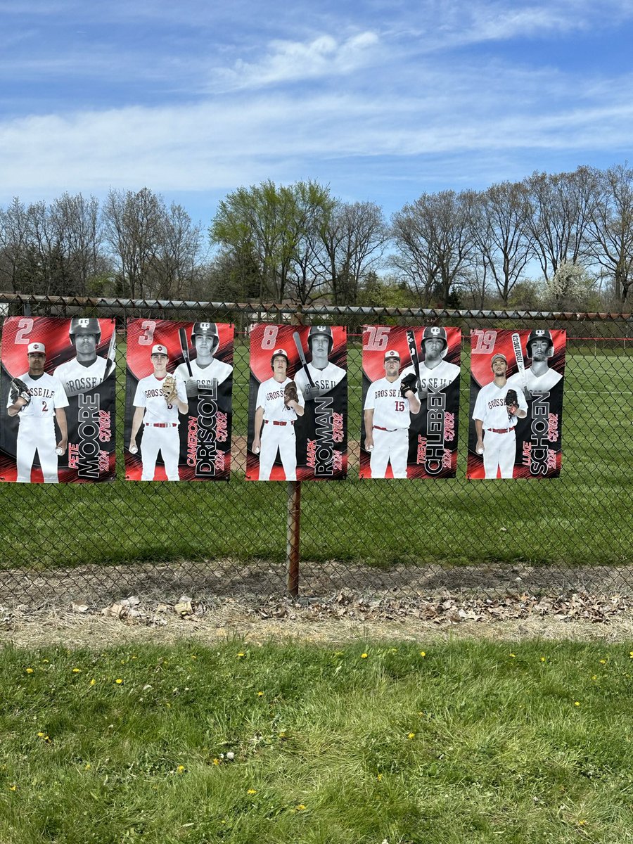 Grosse Ile Red Devils Baseball (@gi_reddevils) on Twitter photo Our seniors! Proud of these boys as they are halfway through their final season at GI. #Classof2024
<a href="/LukeSchoen1/">Luke Schoen</a> <a href="/Trent40425422/">Trent Chlebek</a> <a href="/CameronDrisco13/">Cameron Driscoll</a> <a href="/Markroman813/">Mark Roman</a> Our seniors! Proud of these boys as they are halfway through their final season at GI. #Classof2024
<a href="/LukeSchoen1/">Luke Schoen</a> <a href="/Trent40425422/">Trent Chlebek</a> <a href="/CameronDrisco13/">Cameron Driscoll</a> <a href="/Markroman813/">Mark Roman</a>