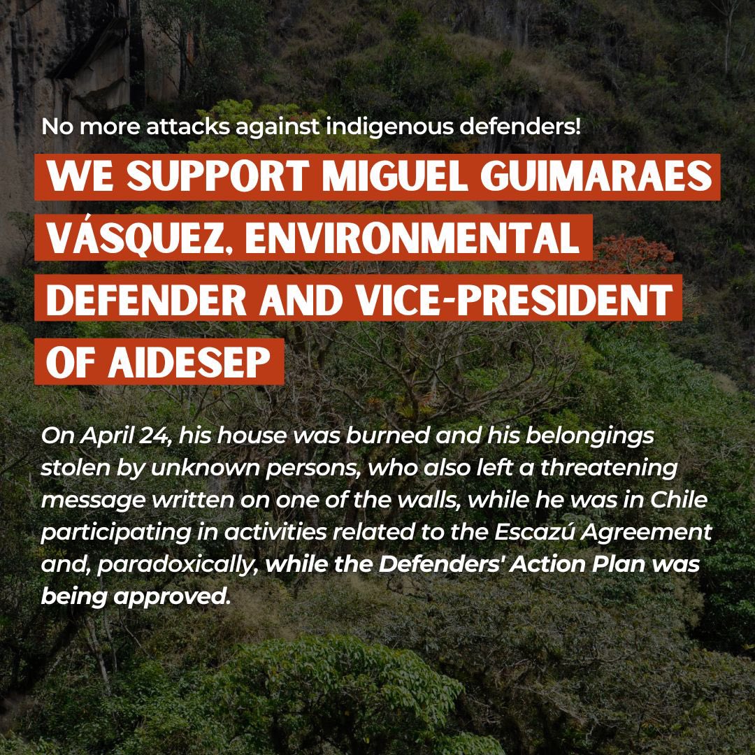 🚨Nuestro fuerte apoyo a Miguel Guimaraes Vásquez, vicepresidente de @aidesep_org, fue quemada mientras se encontraba en Chile participando en actividades del #AcuerdoDeEscazú y, paradójicamente, mientras se aprobaba el Plan de Acción de Defensores. 👉🏼aidesep.org.pe/noticias/pronu…