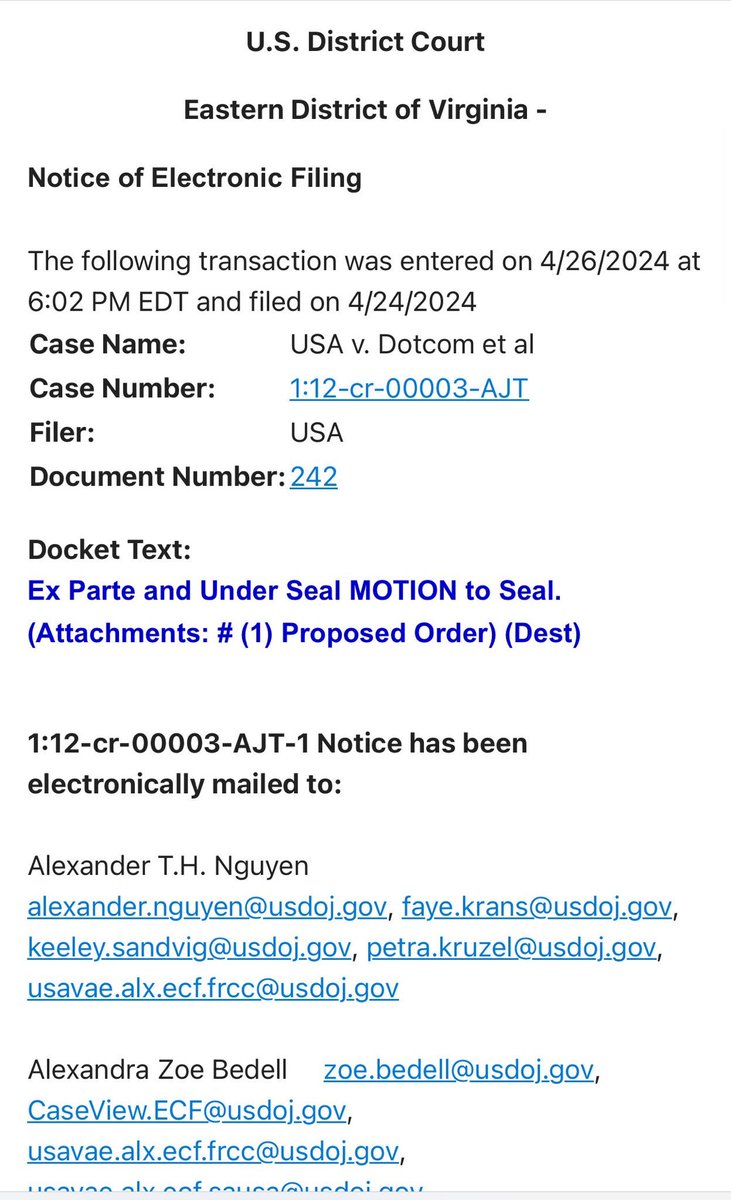 Speak out when they come for me because they are coming for you next. New development in my case: The US DOJ filed new Ex Parte motions under seal in my case today after 8 years of inactivity asking the US Court to make orders in secret without my lawyers being able to respond.…