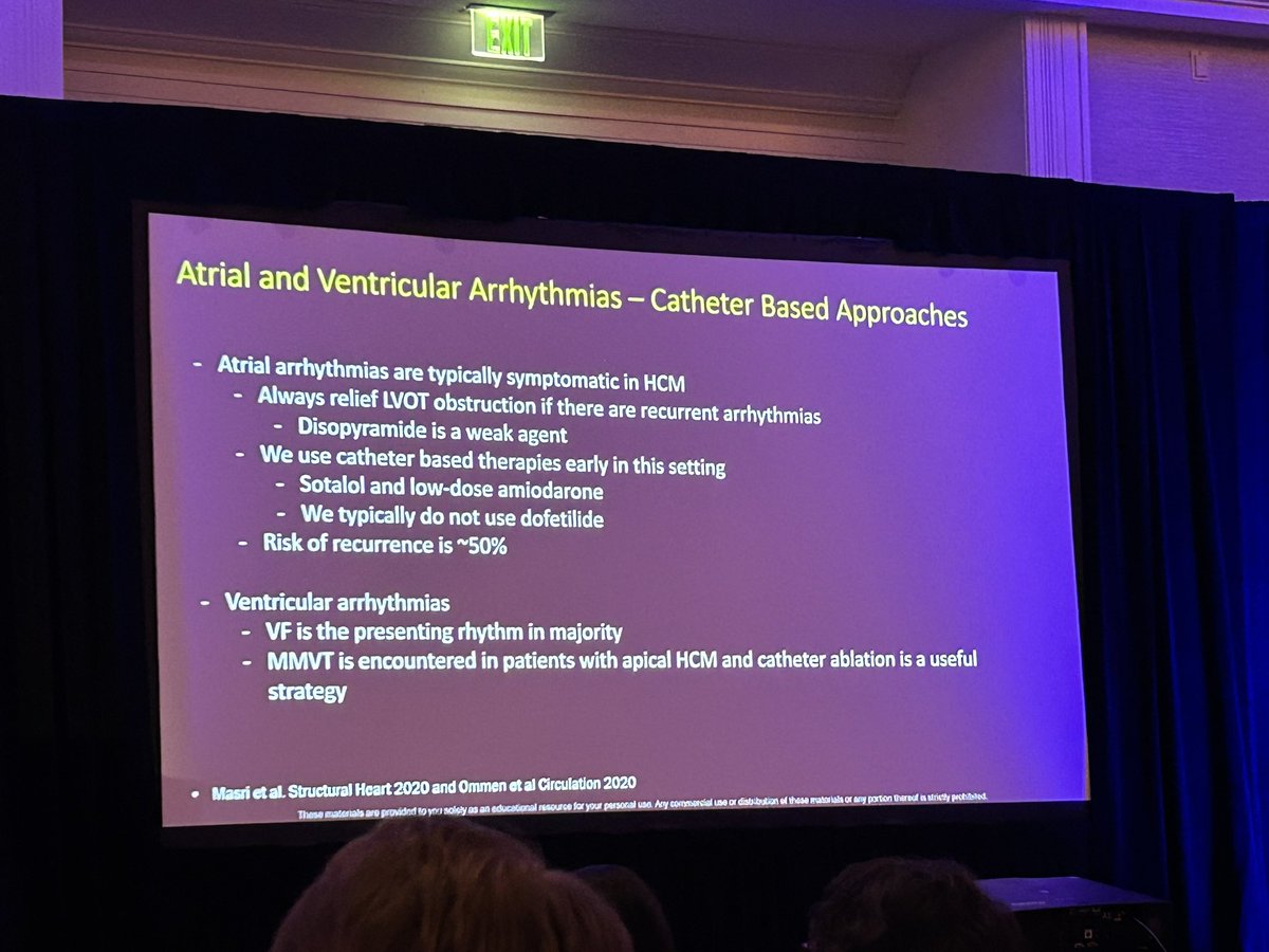 @MasriAhmadMD gave a fantastic talk about HCM, incorporating both medical & device-based management! You may have heard about Mavacamten, but have you heard about new interventional tools available for septal reduction: PIMSRA, SESAME, & radio frequency endocardial ablation?