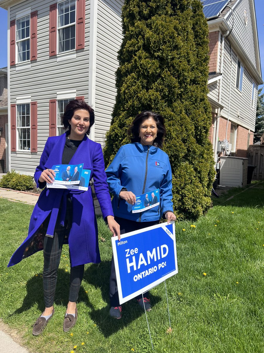 ninatangri's tweet photo. Vote Zee Hamid! 🗳 

#TeamTangri was thrilled to be back in Milton to support @zeeinmilton, the PC candidate in the upcoming by-election on May 2nd. 

Zee will be a great addition to our team at Queen’s Park. Don’t forget to get out and vote! https://t.co/toiz04nT2F