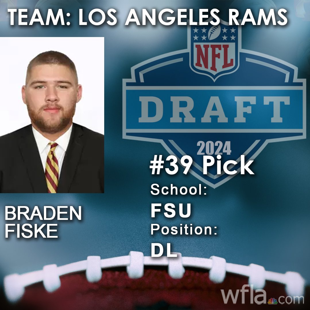DRAFTED: With the 39th overall pick in the NFL Draft, the Los Angeles Rams selected Florida State DT Braden Fiske. 8.wfla.com/49VF6ZX