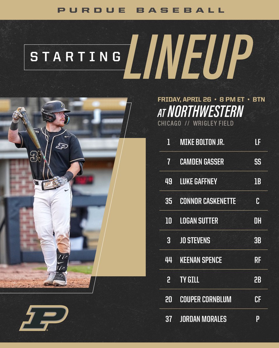 #Boilermakers going for their 8th straight win in Big Ten play. Wrigley Field would be amazing setting for it. #BoilerUp

📊 Live Stats: boile.rs/BSB42624
📻 WSHY 104.3 FM: boile.rs/Listen
📺 Stream BTN: FoxSports.com/Live/BTN