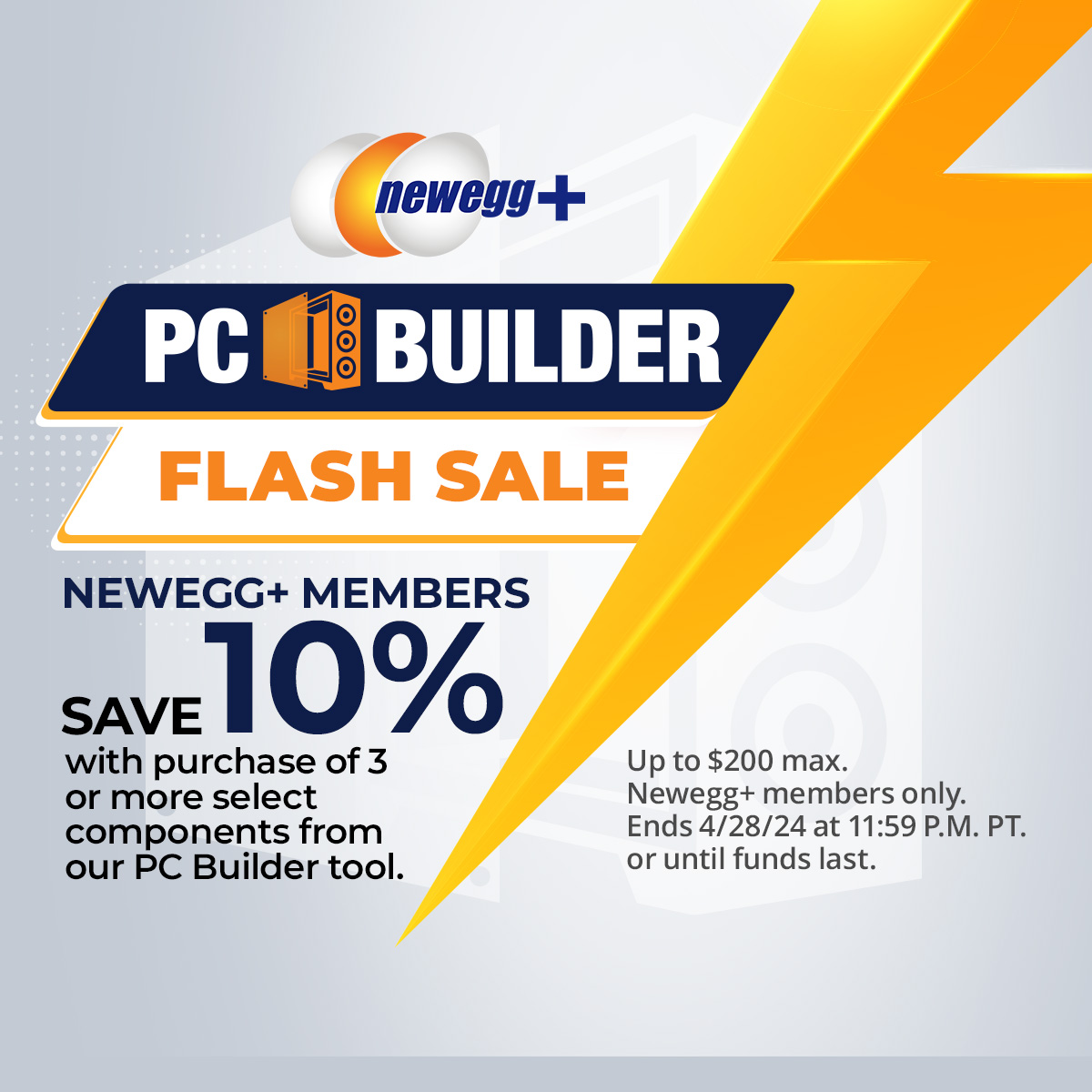 Get a jump on your next build! SHOP OUR PC BUILDER FLASH ⚡SALE NOW👉 newegg.io/pcbuilder0426x #pcbuid #pcgaming #pcsetup #techdeals