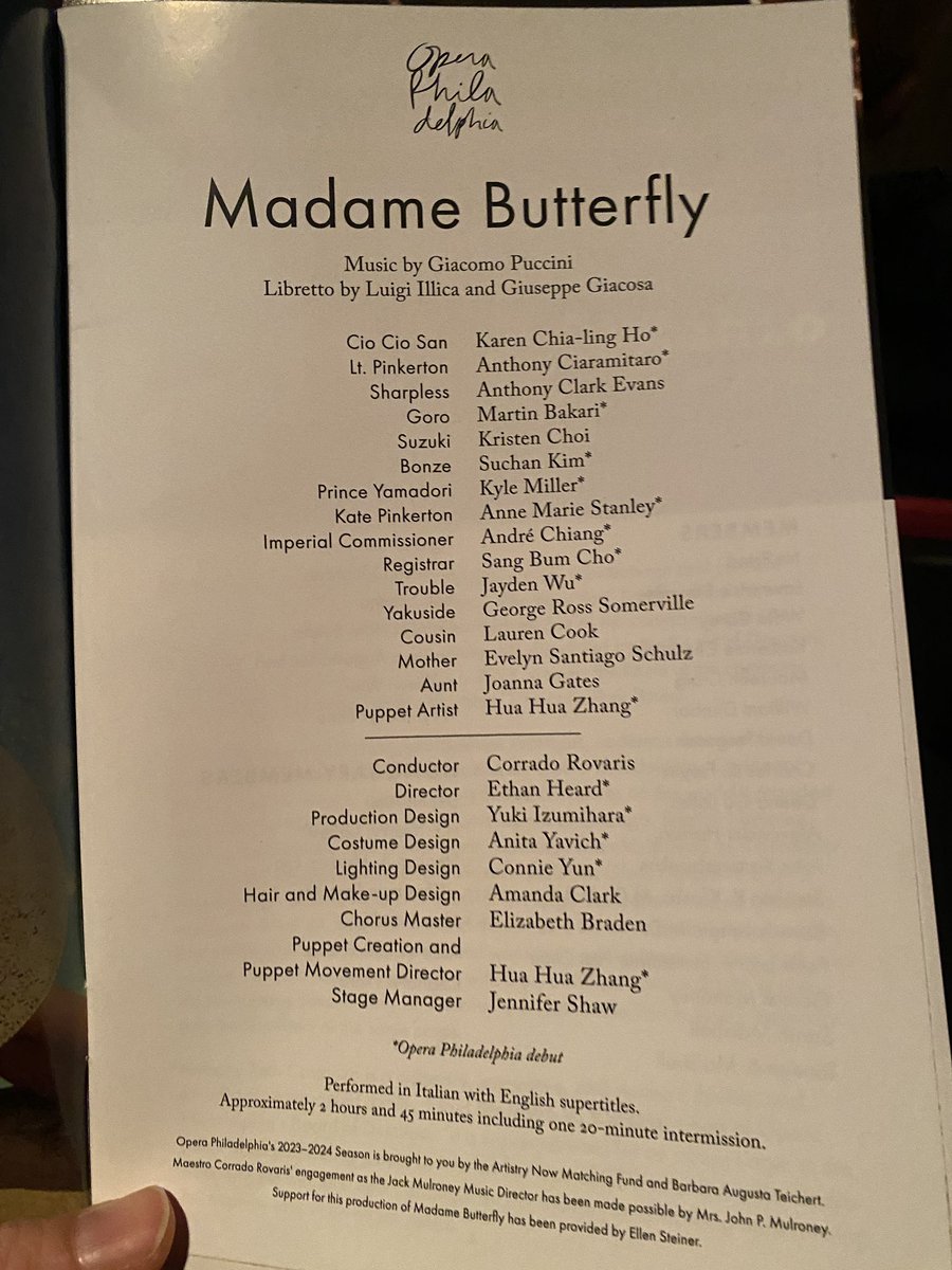 I’m at @OperaPhila for Butterfly