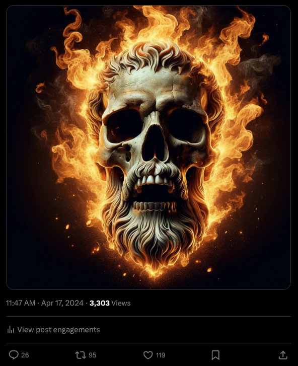 thedevfather's tweet photo. I said previously I would burn whatever amount of likes and retweets we got. 95 rt's and 119 likes... 214 NFT's burned from the @MetaTattooClub  treasury! super boring video of my CLI completing it for proof. https://t.co/gXZMPaaZXR