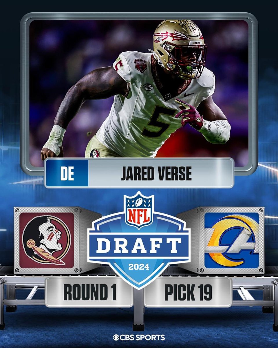 Congrats to Jared Verse for getting drafted in the 1st round of the NFL Draft by the LA Rams! #JaredVerse #NFLDraft #NFL #LARams #FSU #Noles #GoNoles #FearTheSpear #FSUFootball