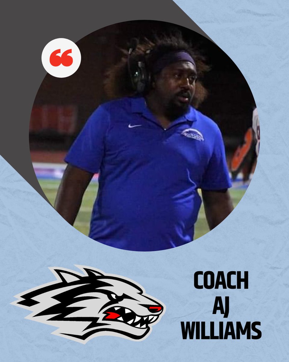 Let's welcome new Coach AJ Williams to the Wolfpack! #thepackisontheprowl 🏈💙🐺