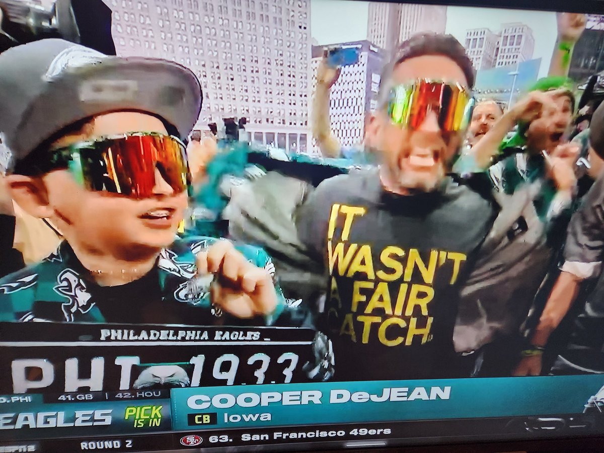 This Eagles fan wore this @RAYGUNshirts shirt to the draft on the off chance Philadelphia was drafting Cooper! That's some dedication there.