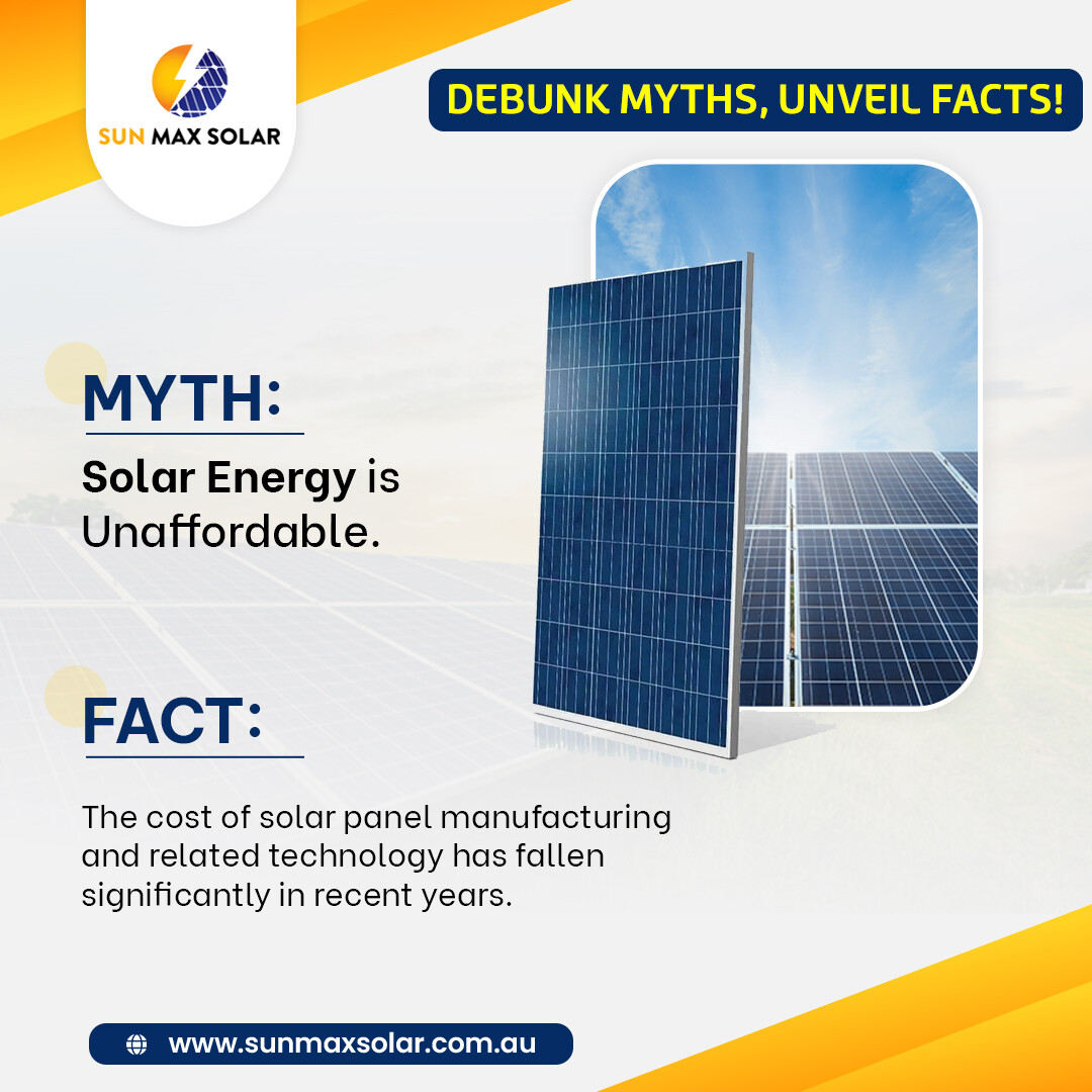 Don't be misled by outdated beliefs! 👇
Get the real scoop on solar power.

#SolarInstallation #EnergySavings #GetStartedNow #SunMaxSolar #solarpowerperth #solarpanelperth #solarpowersydney #solarpanelsydney #solarpaneladelaide #solarpanelbrisbane #recentinstallation