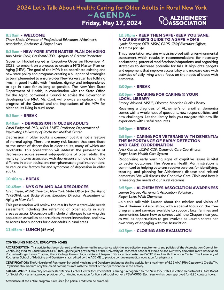 Virtual conference for healthcare profesionals and caregivers
Continuing educations credits available... free for caregivers!

#RegisterNow cvent.me/rL7bOQ

#RuralHealthcare #HealthcareEducation #Healthcare #MedicalEducation #HealthcareCommunity #HealthcareWorkers