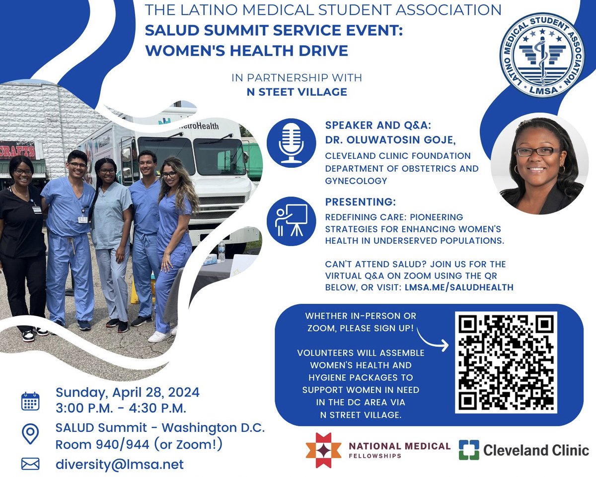 Join us for the SALUD Summit's hybrid event virtually or in D.C. this Sunday! Hear from Dr. Oluwatosin Goje, a trailblazing Ob/Gyn from the @ClevelandClinic & @nmfonline mentor, discuss her work to advance maternal and infant health. Sign up here: LMSA.me/SALUDHEALTH