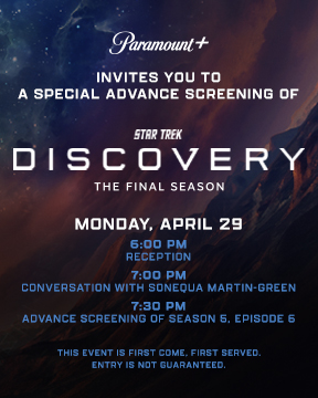 If you live in Washington D.C., you have a chance to watch the next episode of #StarTrekDiscovery early on Monday, April 29! RSVP for the screening here: forms.gle/kQ7WnbzfGdNgeG…