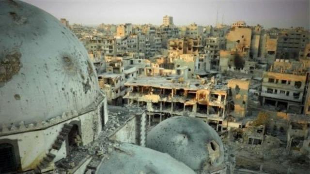 What Hezbollah did in Homs, Syria (pictured) is no different then what Israel is doing in Gaza today. To Syrians, children, women & men because of their religious sect & stance against tyranny & dictatorship. Bombing, killing civilians & destroying cities in whole.