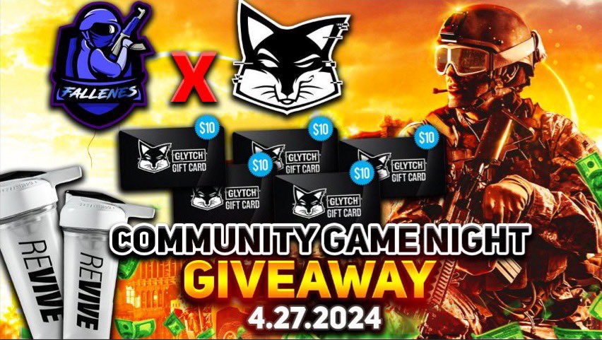 Fallen_ES's tweet photo. π¨3pm EST Community Warzone Night
Saturday APR 27th
Sponsored by @GLYTCHEnergy
π£5x $10 gift-cards
π£2x Glytch Starter Kits
Join our discord in bio! Hope to see you there!
{#FallenFamily} https://t.co/KgvketsCkr