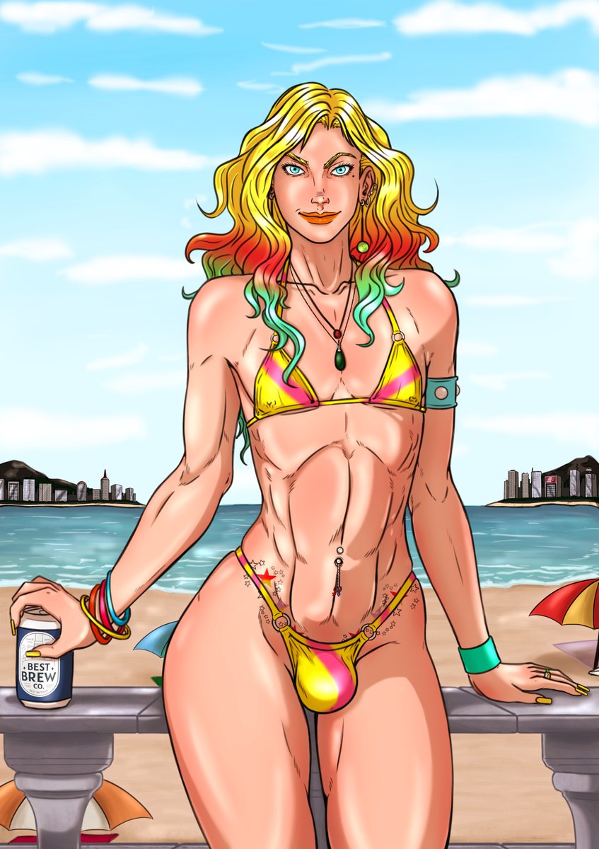 Oh, Summer.... Heat is one. And Haley show off.... #Femboy #Sexy #Beachwear #beach #bikini