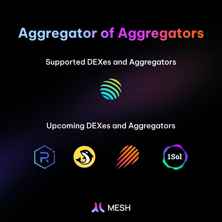 ElegantSnowWhit's tweet image. April 30th, trading on Solana changes forever.  Mesh&apos;s Aggregator of Aggregators is here, starting with @JupiterExchange and with many more exciting integrations to come.  Stay tuned! #MeshProtocol $MESH $SOL