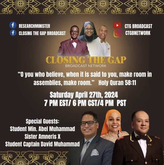 Join us Saturday at 6pm central time!