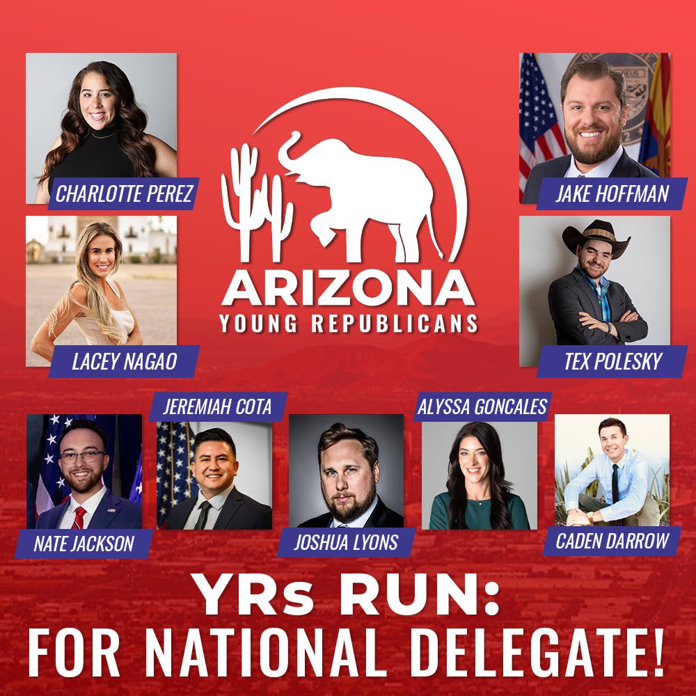 Very proud of our Young Republicans who are stepping up across State 48 to represent Arizona at the 2024 RNC Convention! Vote YRs for National Delegates tomorrow at the State Meeting 🇺🇸