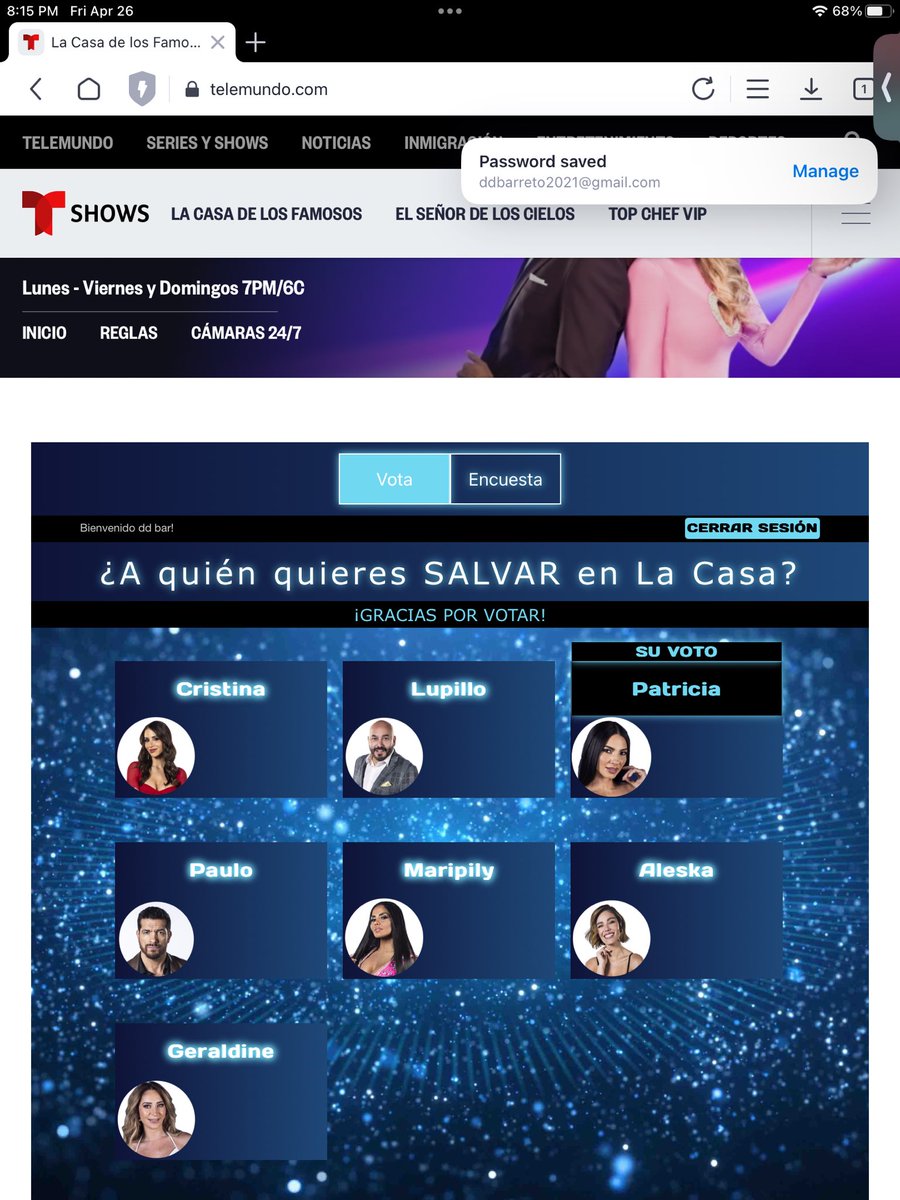 #LCDLF4 yo voto Patricia <a href="/Telemundo/">Telemundo</a> <a href="/LaJefaTLMD/">La Jefa</a> 🇵🇷🇺🇸.