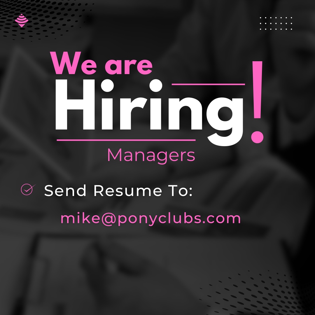 Now Hiring Experienced Managers.
Send Resume to chattanooga@ponyclubs.com
.
.
.
#nowhiring #managerswanted #leaderswanted #nightclubcareers #careers #manager #assistantmanager #leader #teamlead