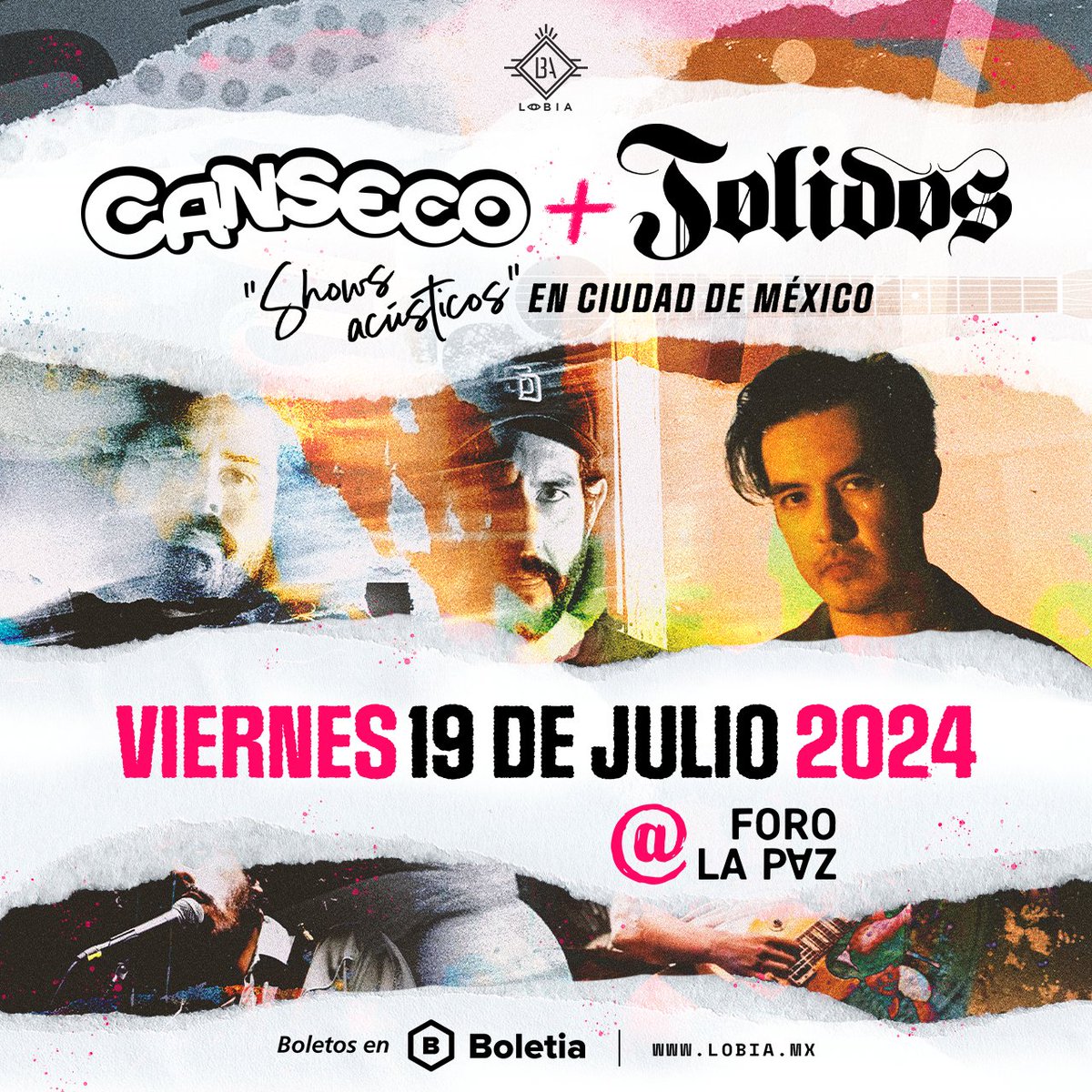 BlancaLechuza's tweet photo. Este 19 de julio, no te pierdas el show acústico de Eui y Héctor de @cansecotj junto a Luis Cortés (@vrnsmx) de @tolidos_MX sobre el escenario del #ForoLaPaz
Boletos: https://t.co/ihvMDGD9dW
@Lobia_/ #Canseco #Tolidos #ShowAcústico https://t.co/mLpeD61YYN