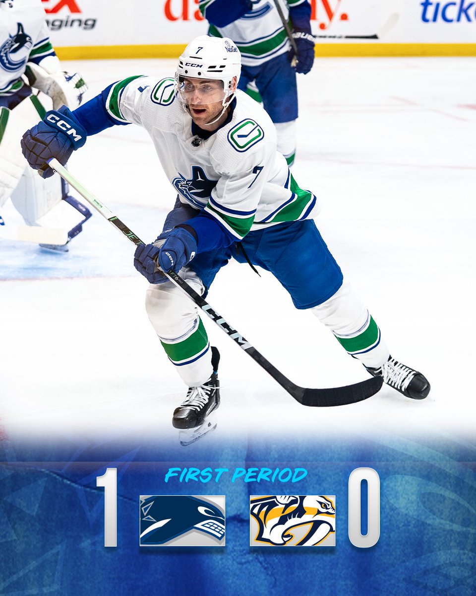 Canucks's tweet image. Up 1 after 1.